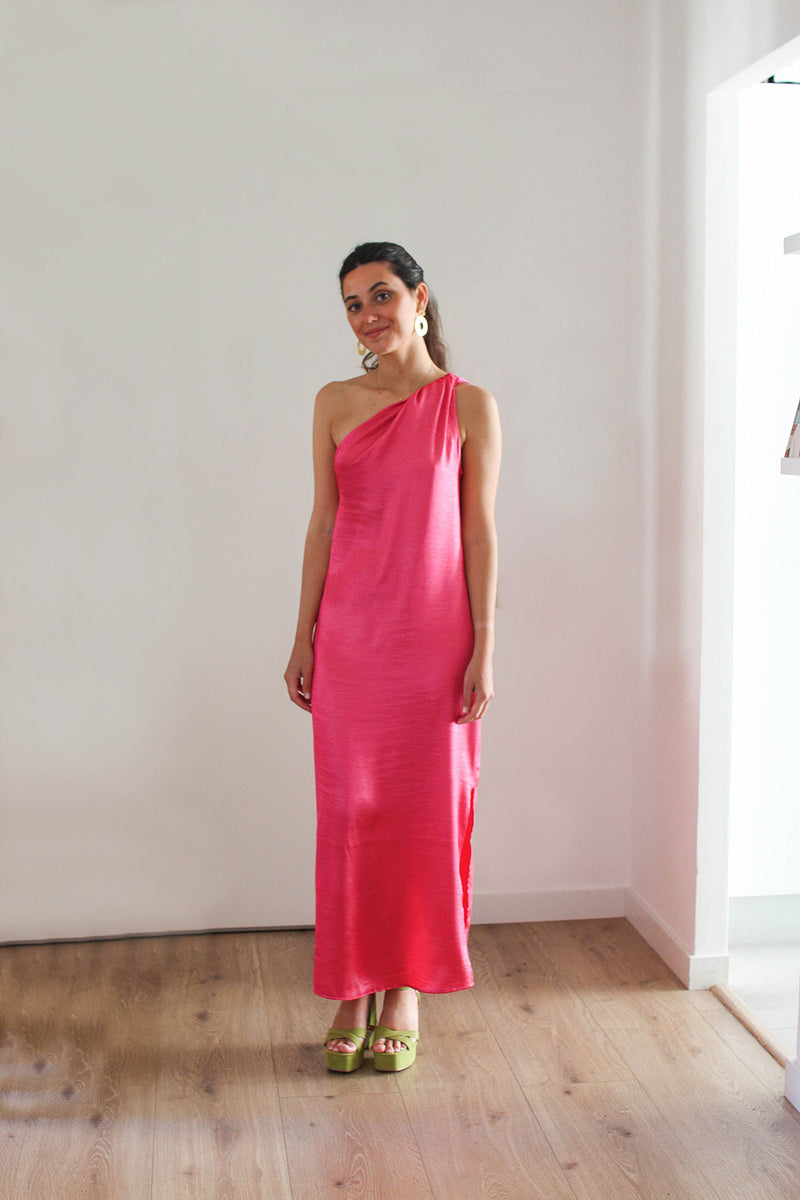 vestido largo asimetrico asos