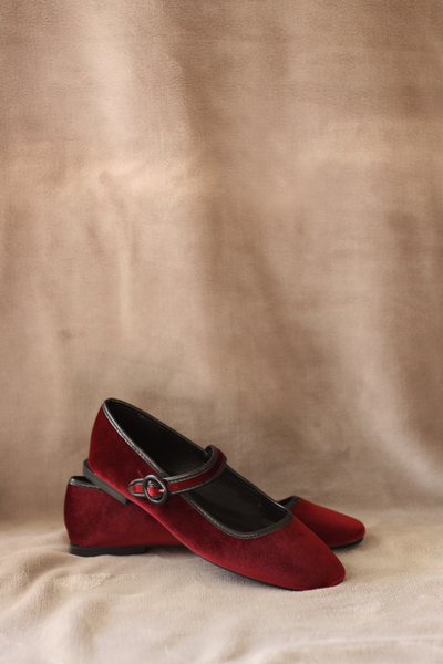 Bailarinas de terciopelo burdeos