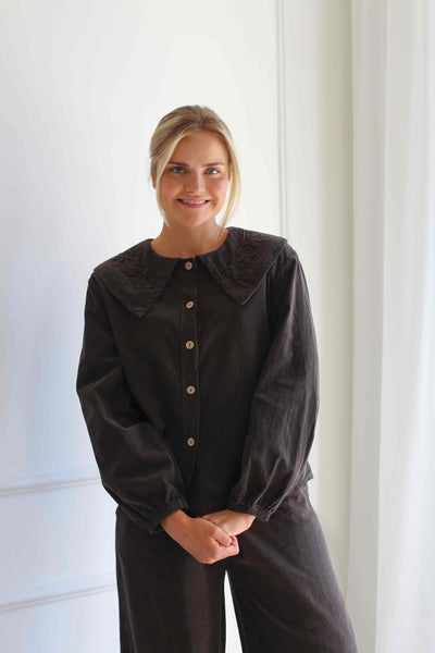 Camisa de micropana algodón marrón