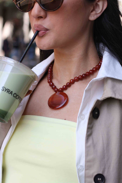 Collar Burdeos Piedra