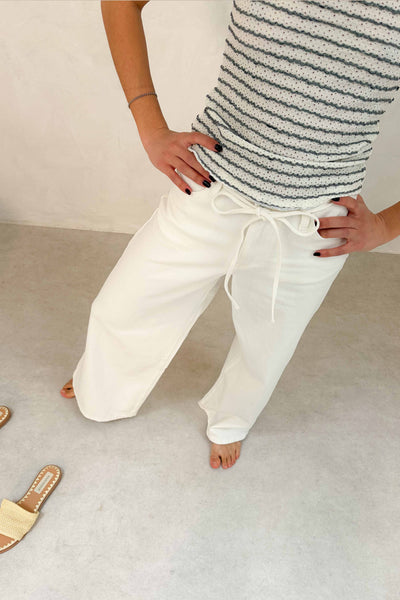 Pantalón blanco cordón