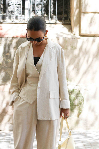Blazer beige lino