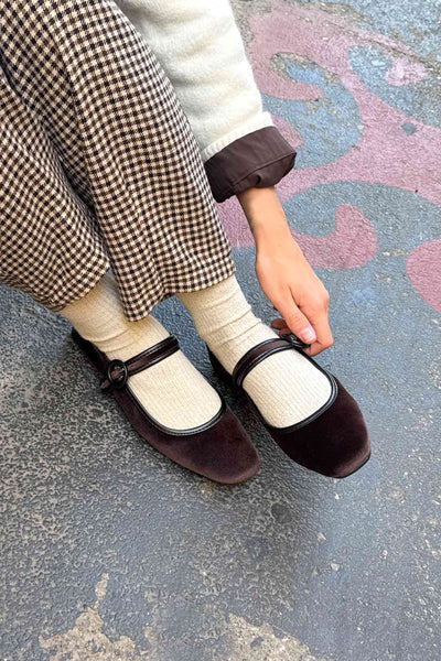 Bailarinas de terciopelo marrón