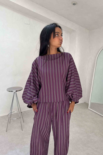 Blusa globo morada