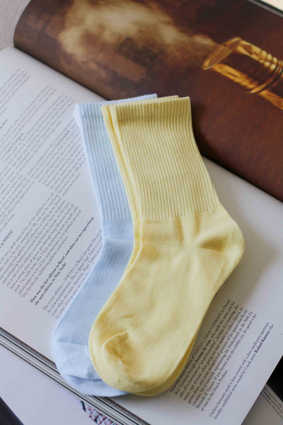 Pack 2 pares de calcetines azul y amarillo