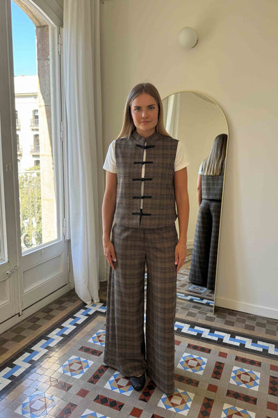 Pantalón ancho de cuadros