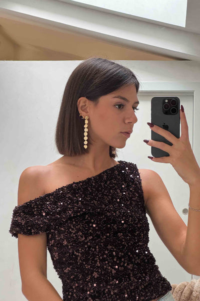 Pendientes dorados monedas