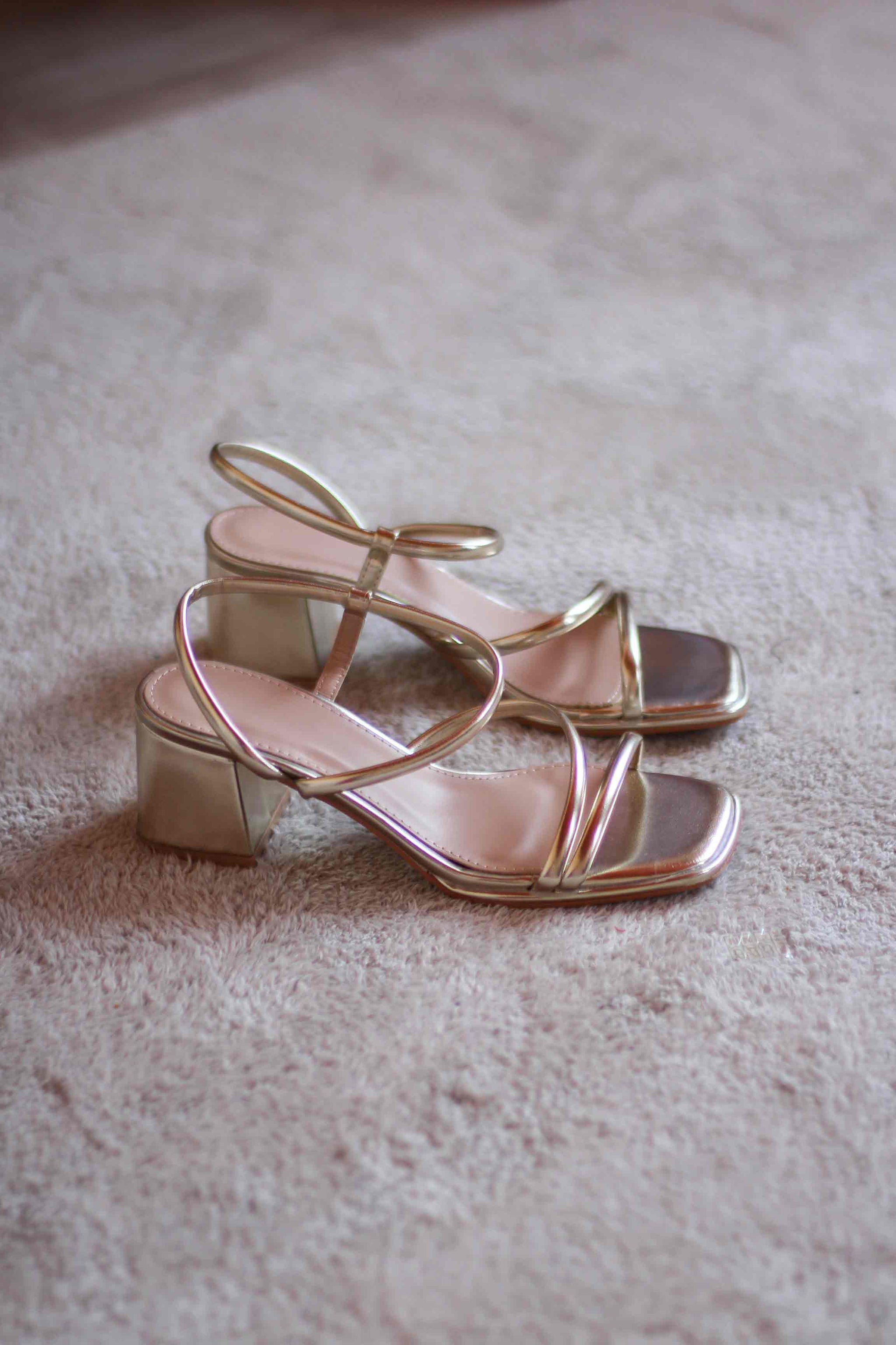 Tacón Medio Sandalia Tacon Bajo Dorada Tacón Medio Sandalias Mujer