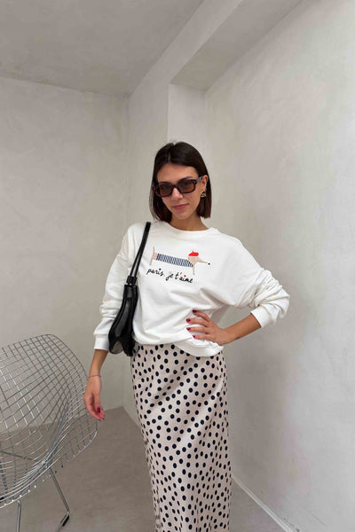 Sudadera blanca Paris